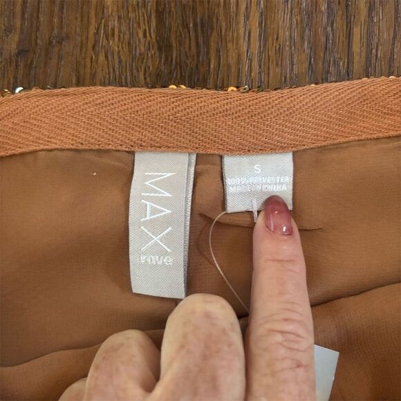 Lulus Women's Sequin Skirt Copper Short Pencil Party Size S - Picture 4 of 9